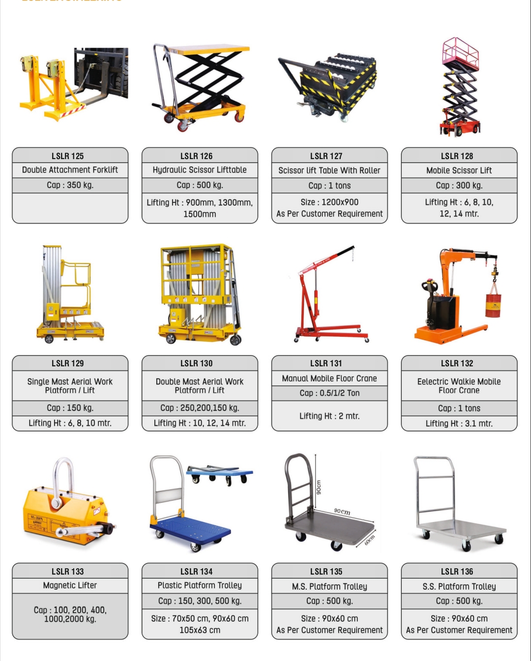 Lifting & Aerial Work Equipment (LSLR 125-136)