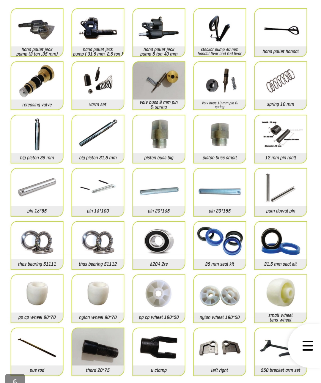 Hand Pallet Truck Components