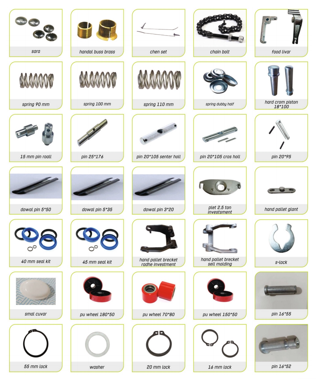 Hand Pallet Parts & Hardware